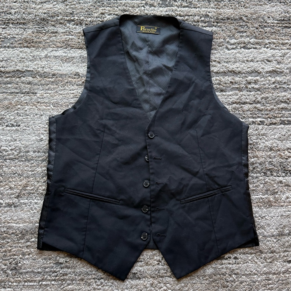 Black Button-Up Vest